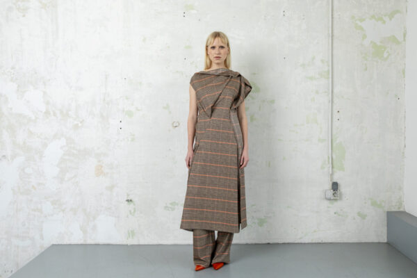 Draped Check Dress - Image 2