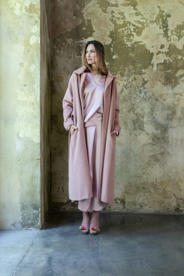Half Belted Midi Coat